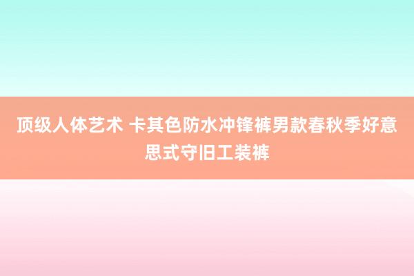 顶级人体艺术 卡其色防水冲锋裤男款春秋季好意思式守旧工装裤