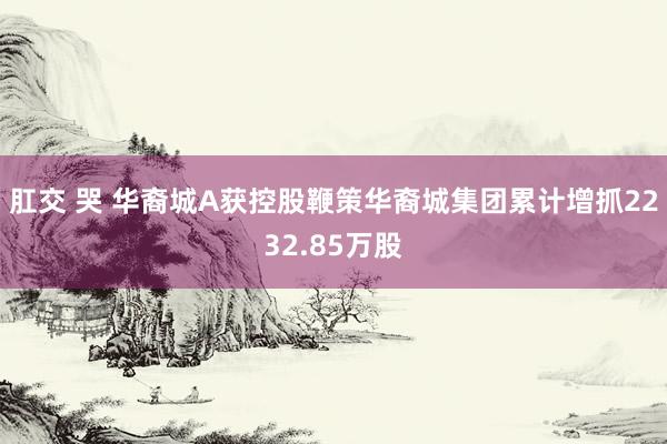 肛交 哭 华裔城A获控股鞭策华裔城集团累计增抓2232.85万股