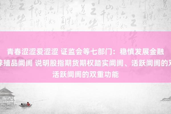 青春涩涩爱涩涩 证监会等七部门：稳慎发展金融期货和养殖品阛阓 说明股指期货期权踏实阛阓、活跃阛阓的双重功能