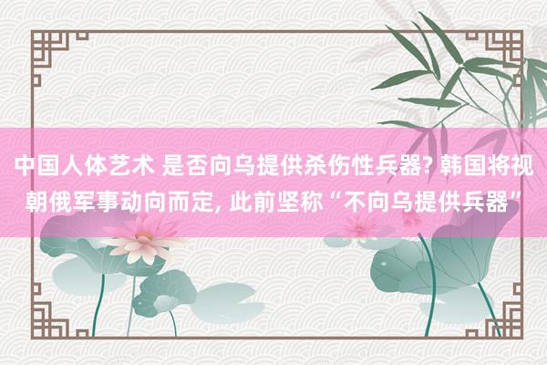 中国人体艺术 是否向乌提供杀伤性兵器? 韩国将视朝俄军事动向而定， 此前坚称“不向乌提供兵器”