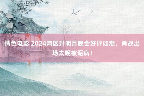 情色电影 2024湾区升明月晚会好评如潮，肖战出场太晚被诟病！