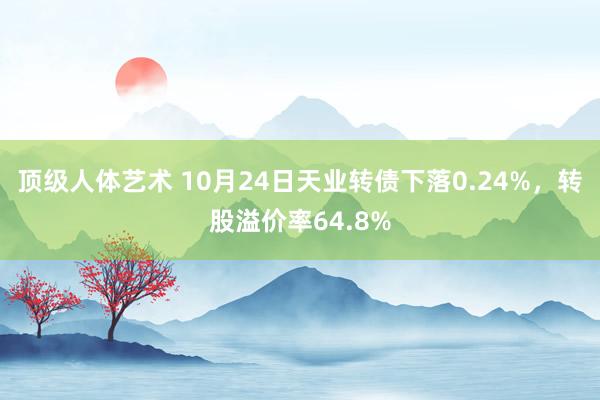 顶级人体艺术 10月24日天业转债下落0.24%，转股溢价率64.8%