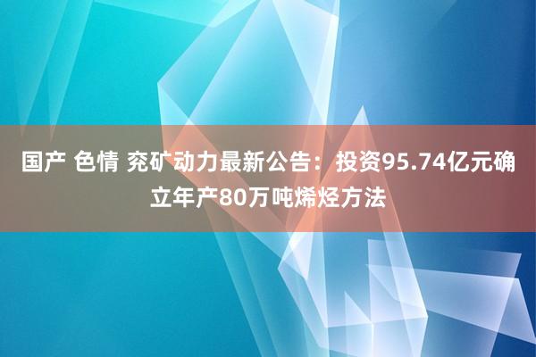 国产 色情 兖矿动力最新公告：投资95.74亿元确立年产80万吨烯烃方法