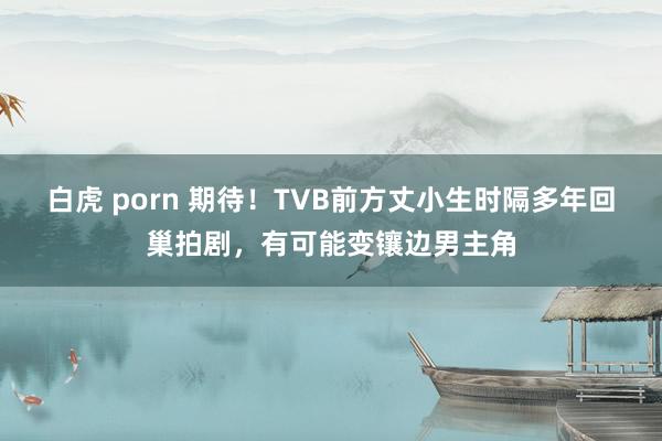 白虎 porn 期待！TVB前方丈小生时隔多年回巢拍剧，有可能变镶边男主角