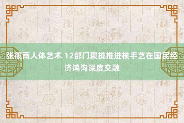 张筱雨人体艺术 12部门聚拢推进核手艺在国民经济鸿沟深度交融