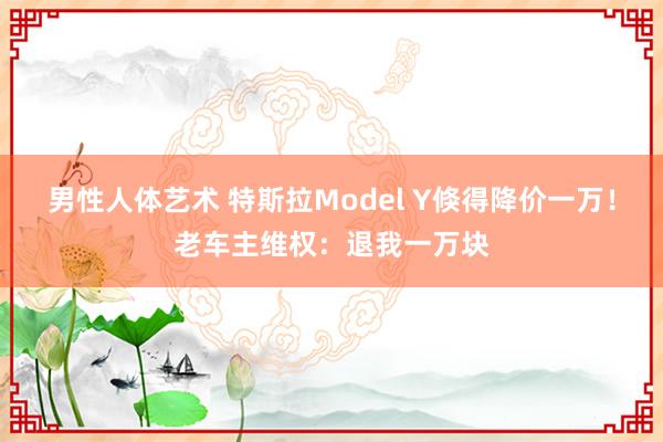 男性人体艺术 特斯拉Model Y倏得降价一万！老车主维权：退我一万块