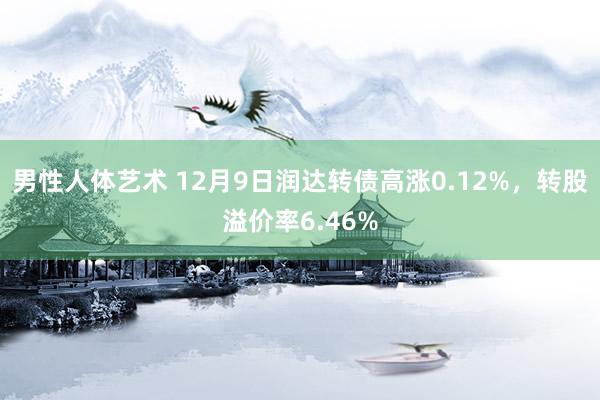 男性人体艺术 12月9日润达转债高涨0.12%，转股溢价率6.46%