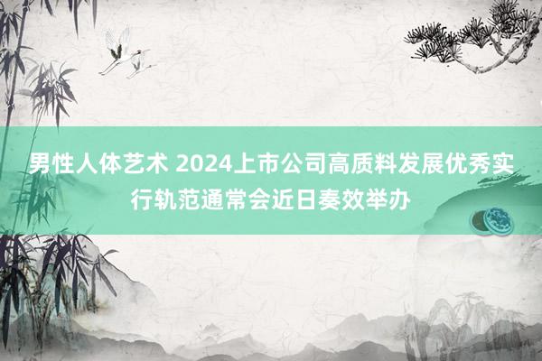 男性人体艺术 2024上市公司高质料发展优秀实行轨范通常会近日奏效举办