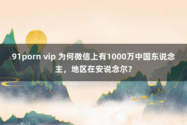 91porn vip 为何微信上有1000万中国东说念主，地区在安说念尔？