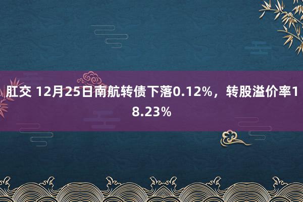 肛交 12月25日南航转债下落0.12%，转股溢价率18.23%