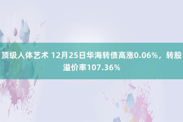 顶级人体艺术 12月25日华海转债高涨0.06%，转股溢价率107.36%