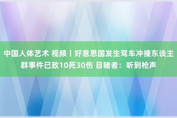 中国人体艺术 视频丨好意思国发生驾车冲撞东谈主群事件已致10死30伤 目睹者：听到枪声