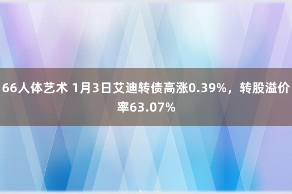 66人体艺术 1月3日艾迪转债高涨0.39%，转股溢价率63.07%