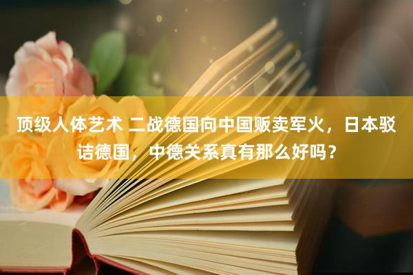 顶级人体艺术 二战德国向中国贩卖军火，日本驳诘德国，中德关系真有那么好吗？